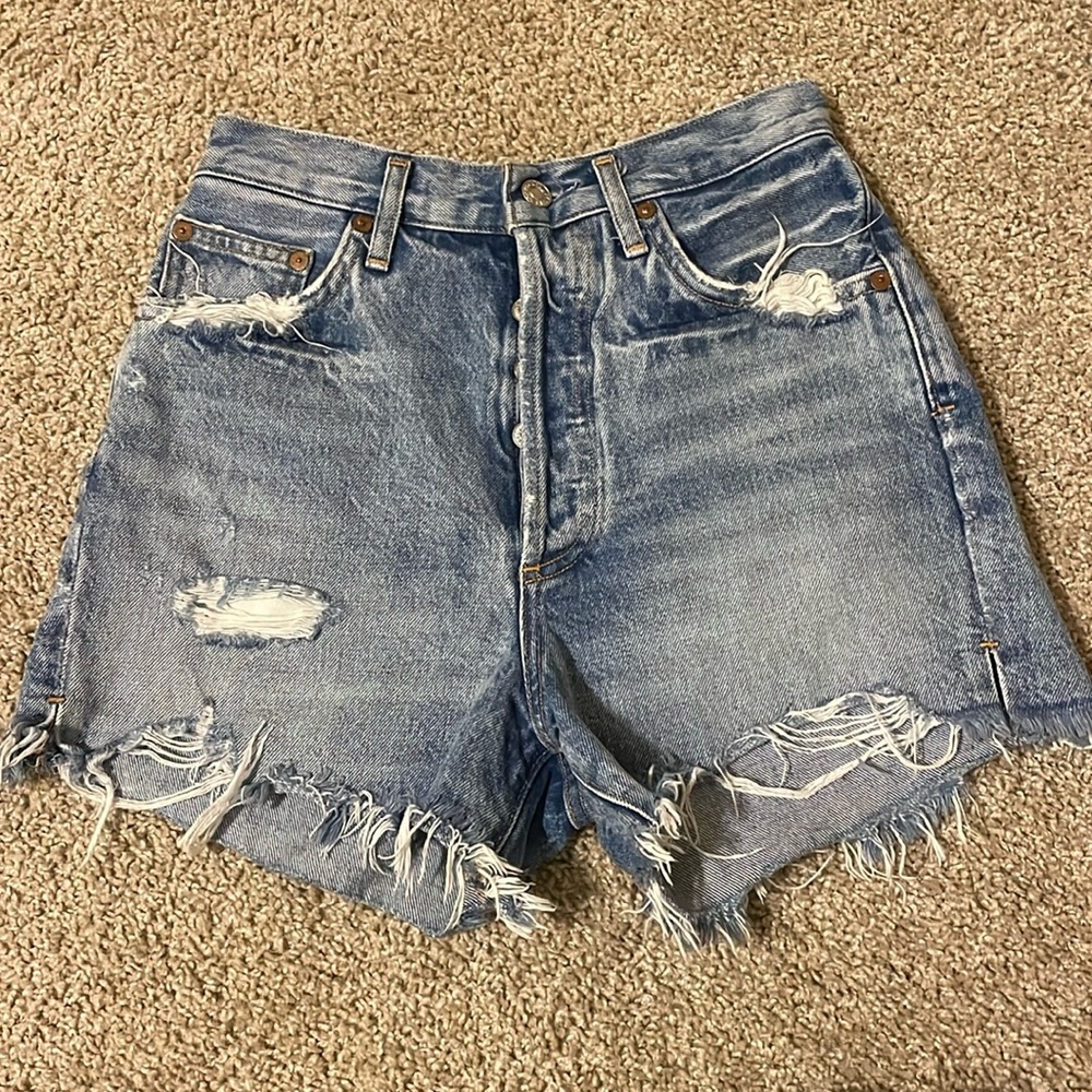 Agolde Dee Ultra High-Rise Denim Shorts - Picture 3 of 7
